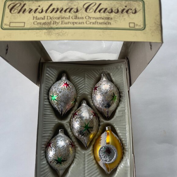 Vintage Hand Decorated Glass Tree Ornaments - Picture 2 of 5